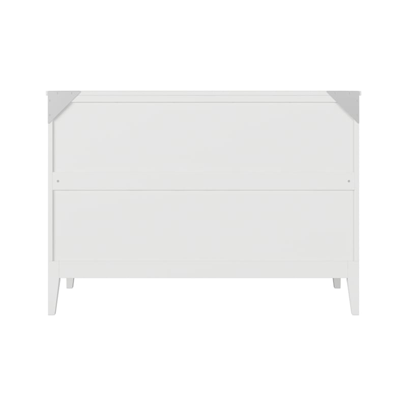 Santa Fe Full Wood Murphy Bed Chest with Mattress & Built-in Charger in White