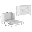 Santa Fe Full Wood Murphy Bed Chest with Mattress & Built-in Charger in White