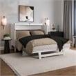 Santa Fe Full Wood Murphy Bed Chest with Mattress & Built-in Charger in White