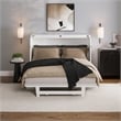 Santa Fe Full Wood Murphy Bed Chest with Mattress & Built-in Charger in White