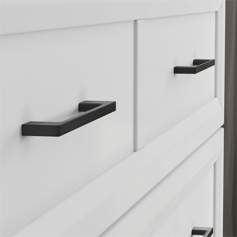 Santa Fe Full Wood Murphy Bed Chest with Mattress & Built-in Charger in White