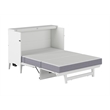 Santa Fe Full Wood Murphy Bed Chest with Mattress & Built-in Charger in White