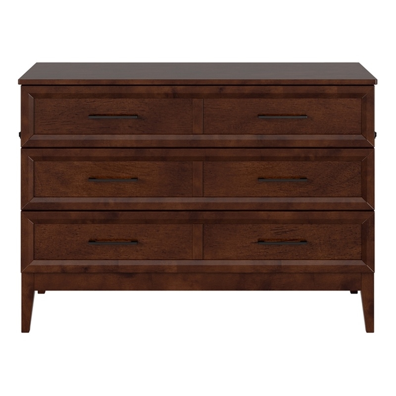 Santa Fe Full Wood Murphy Bed Chest with Mattress & Built-in Charger in Walnut