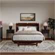 Santa Fe Full Wood Murphy Bed Chest with Mattress & Built-in Charger in Walnut