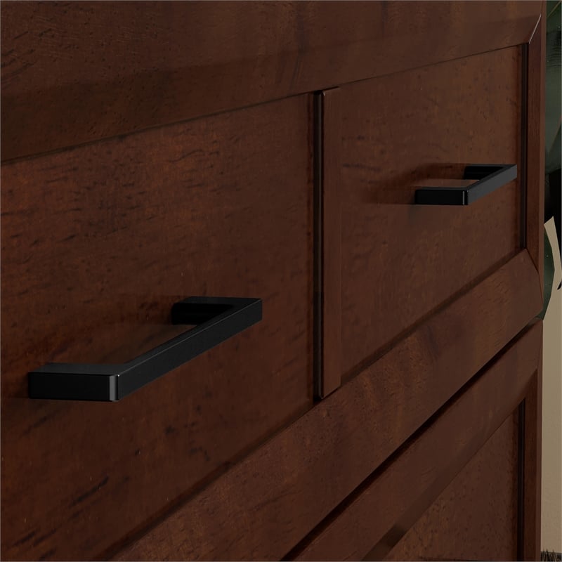 Santa Fe Full Wood Murphy Bed Chest with Mattress & Built-in Charger in Walnut