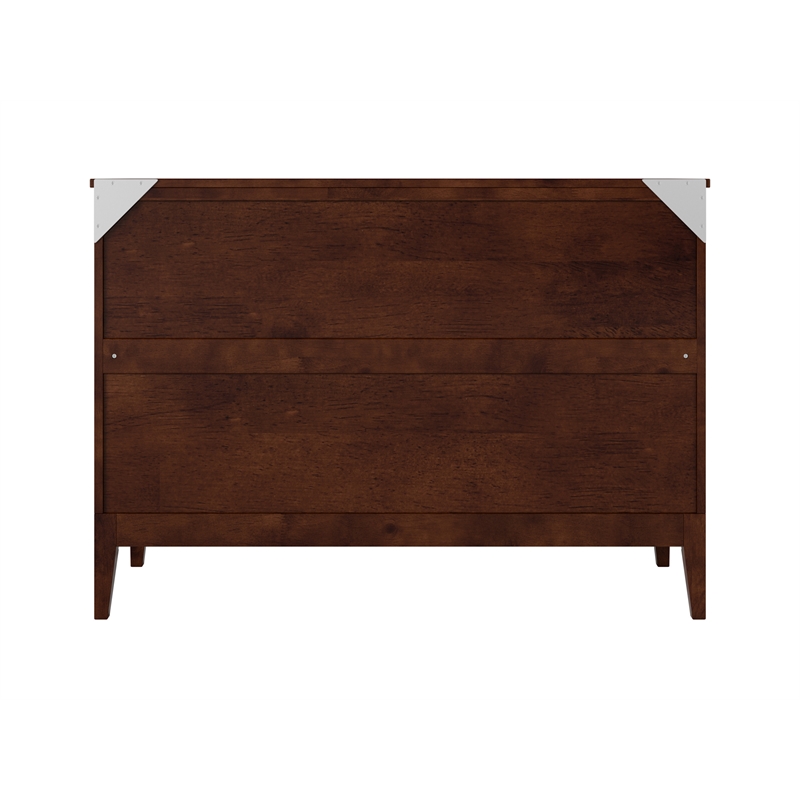 Santa Fe Full Wood Murphy Bed Chest with Mattress & Built-in Charger in Walnut