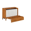 Santa Fe Full Wood Murphy Bed Chest wMattress & Built-in Charger in Light Toffee