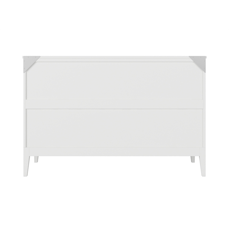 Santa Fe Queen Wood Murphy Bed Chest with Mattress & Built-in Charger in White