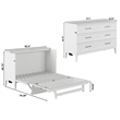 Santa Fe Queen Wood Murphy Bed Chest with Mattress & Built-in Charger in White