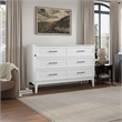 Santa Fe Queen Wood Murphy Bed Chest with Mattress & Built-in Charger in White