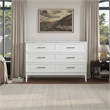 Santa Fe Queen Wood Murphy Bed Chest with Mattress & Built-in Charger in White