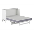 Santa Fe Queen Wood Murphy Bed Chest with Mattress & Built-in Charger in White