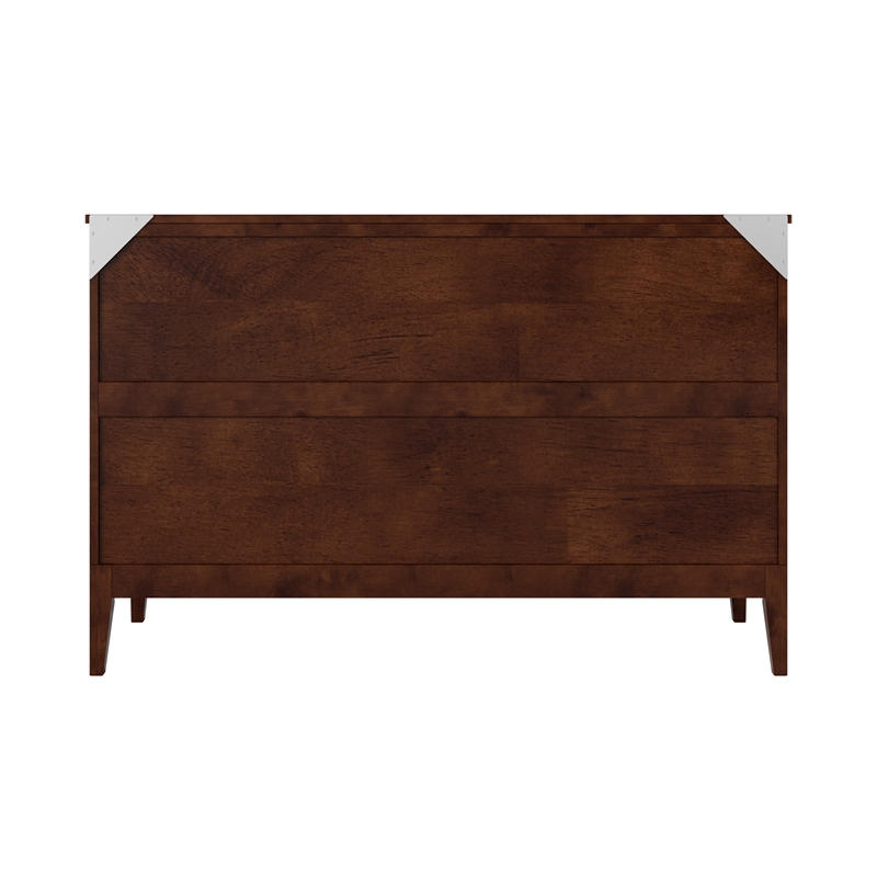 Santa Fe Queen Wood Murphy Bed Chest with Mattress & Built-in Charger in Walnut