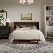 Santa Fe Queen Wood Murphy Bed Chest with Mattress & Built-in Charger in Walnut