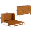 Santa Fe Queen Murphy Bed Chest with Mattress & Built-in Charger in Light Toffee