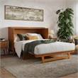 Santa Fe Queen Murphy Bed Chest with Mattress & Built-in Charger in Light Toffee