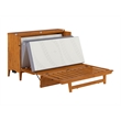 Santa Fe Queen Murphy Bed Chest with Mattress & Built-in Charger in Light Toffee
