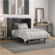 Santa Fe Twin Wood Murphy Bed Chest with Mattress & Built-in Charger in Gray