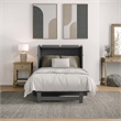 Santa Fe Twin Wood Murphy Bed Chest with Mattress & Built-in Charger in Gray