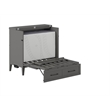 Santa Fe Twin Wood Murphy Bed Chest with Mattress & Built-in Charger in Gray
