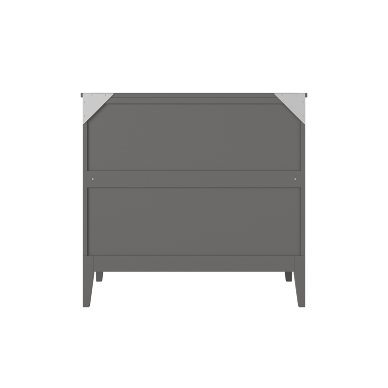Santa Fe Twin Wood Murphy Bed Chest with Mattress & Built-in Charger in Gray