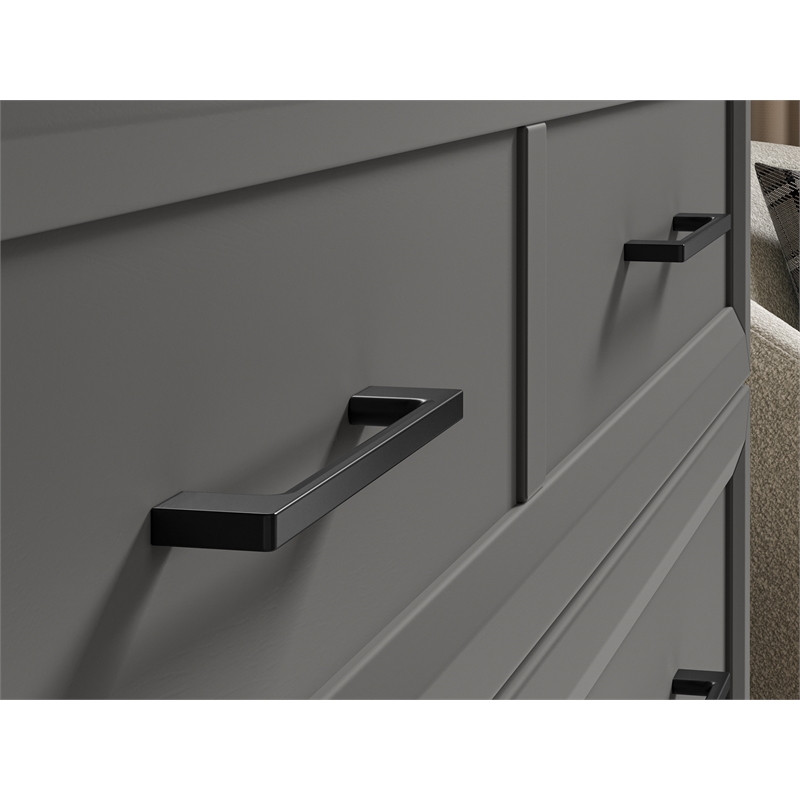 Santa Fe Full Wood Murphy Bed Chest with Mattress & Built-in Charger in Gray