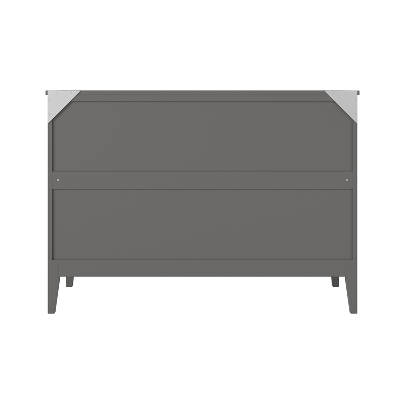 Santa Fe Full Wood Murphy Bed Chest with Mattress & Built-in Charger in Gray