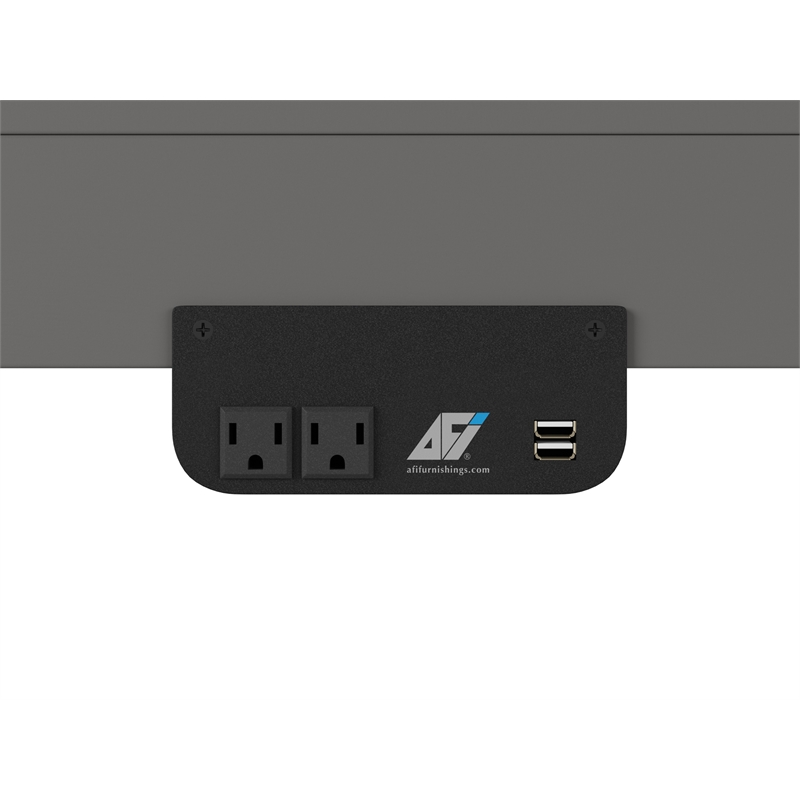 Santa Fe Full Wood Murphy Bed Chest with Mattress & Built-in Charger in Gray