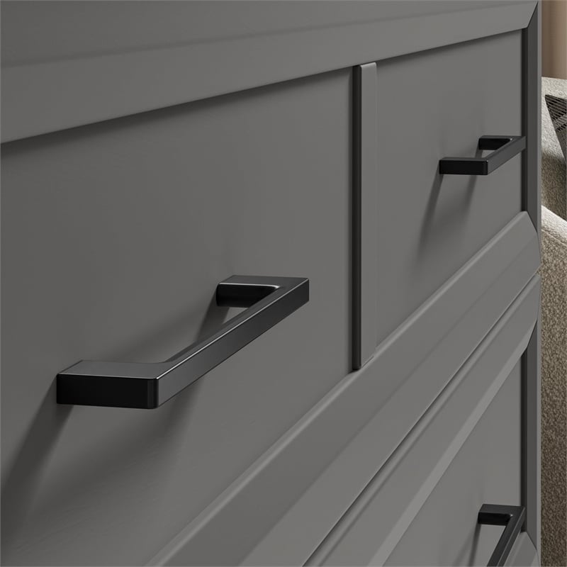 Santa Fe Full Wood Murphy Bed Chest with Mattress & Built-in Charger in Gray