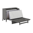 Santa Fe Full Wood Murphy Bed Chest with Mattress & Built-in Charger in Gray