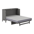 Santa Fe Queen Wood Murphy Bed Chest with Mattress & Built-in Charger in Gray