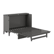 Santa Fe Queen Wood Murphy Bed Chest with Mattress & Built-in Charger in Gray