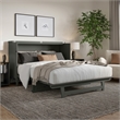 Santa Fe Queen Wood Murphy Bed Chest with Mattress & Built-in Charger in Gray