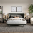 Santa Fe Queen Wood Murphy Bed Chest with Mattress & Built-in Charger in Gray
