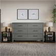 Santa Fe Queen Wood Murphy Bed Chest with Mattress & Built-in Charger in Gray
