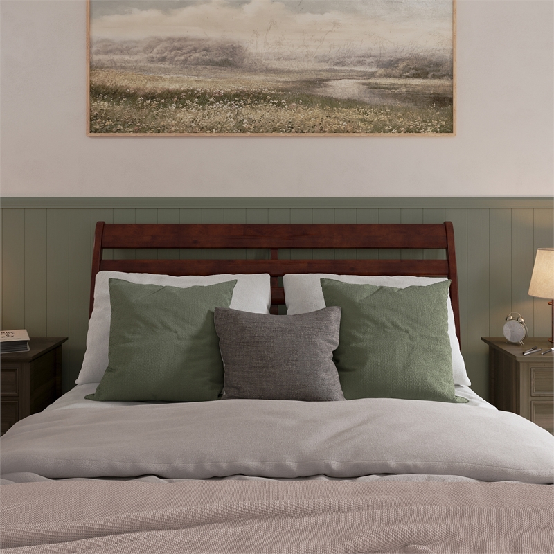 Savannah Queen Wood Headboard in Walnut