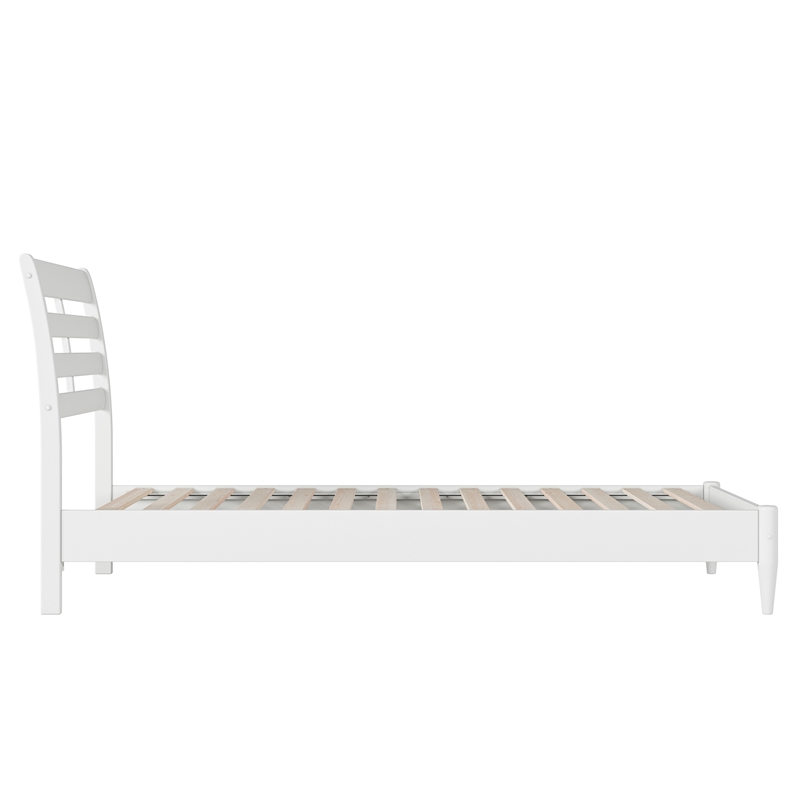 Savannah Twin XL Wood Low Profile Platform Bed in White
