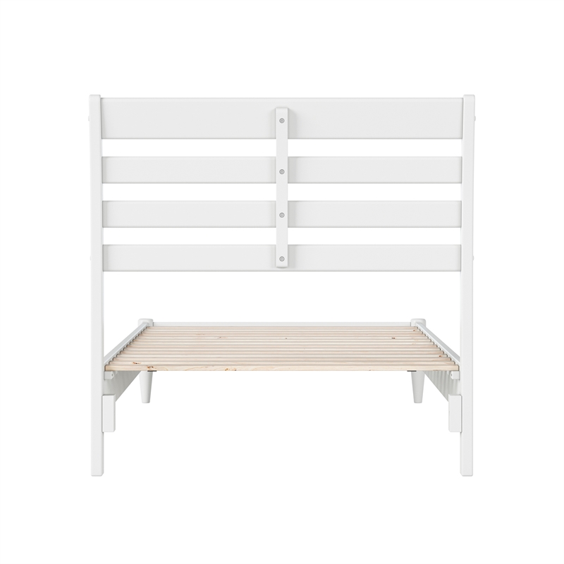 Savannah Twin XL Wood Low Profile Platform Bed in White