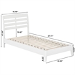 Savannah Twin XL Wood Low Profile Platform Bed in White