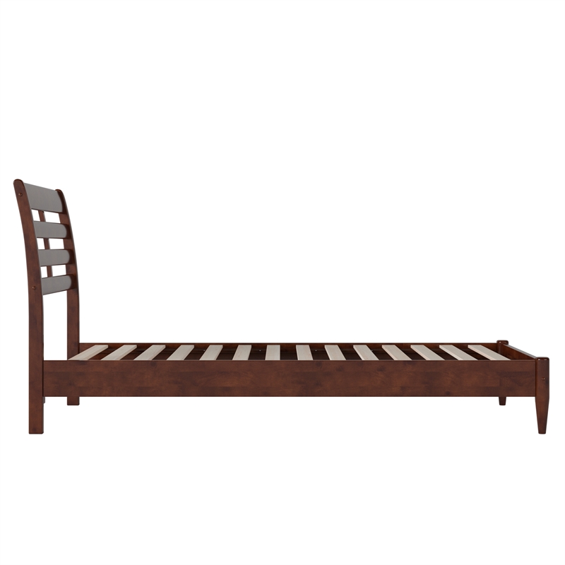Savannah Twin XL Solid Wood Low Profile Platform Bed in Walnut