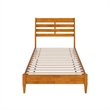 Savannah Twin XL Wood Low Profile Platform Bed in Light Toffee