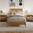 Savannah Twin XL Wood Low Profile Platform Bed in Light Toffee