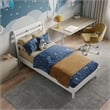 Savannah Twin Wood Low Profile Platform Bed in White