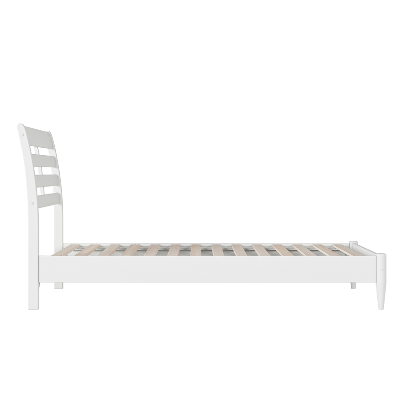 Savannah Twin Wood Low Profile Platform Bed in White