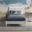 Savannah Twin Wood Low Profile Platform Bed in White