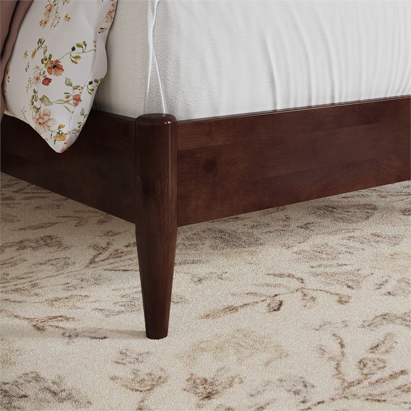 AFI Savannah Twin Solid Wood Low Profile Platform Bed in Walnut