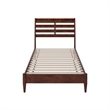 Savannah Twin Wood Low Profile Platform Bed in Walnut
