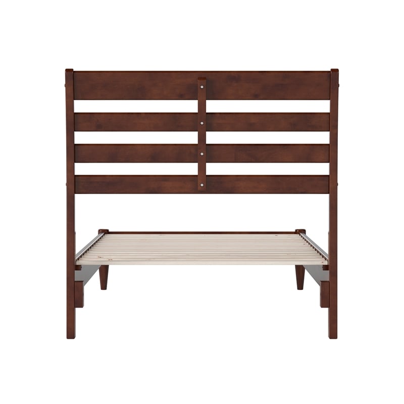 AFI Savannah Twin Solid Wood Low Profile Platform Bed in Walnut