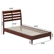 Savannah Twin Wood Low Profile Platform Bed in Walnut