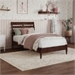 Savannah Twin Wood Low Profile Platform Bed in Walnut
